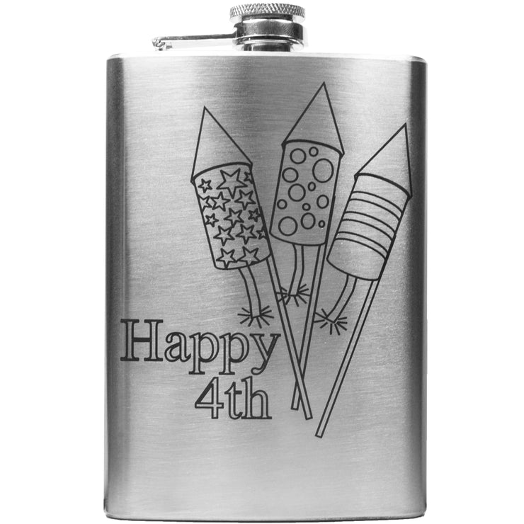 8oz Happy 4th Flask July