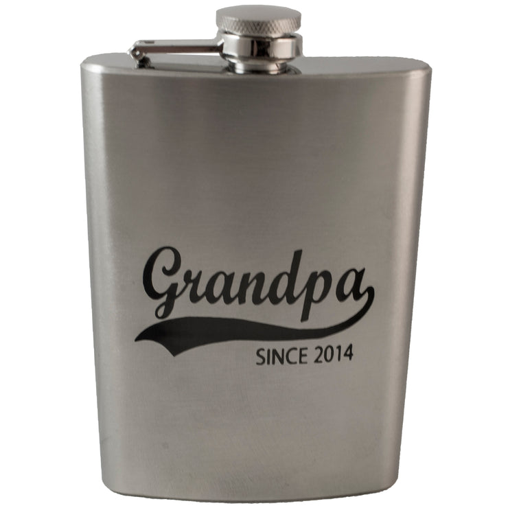 8oz Grandpa Since 2014 Stainless Steel Flask