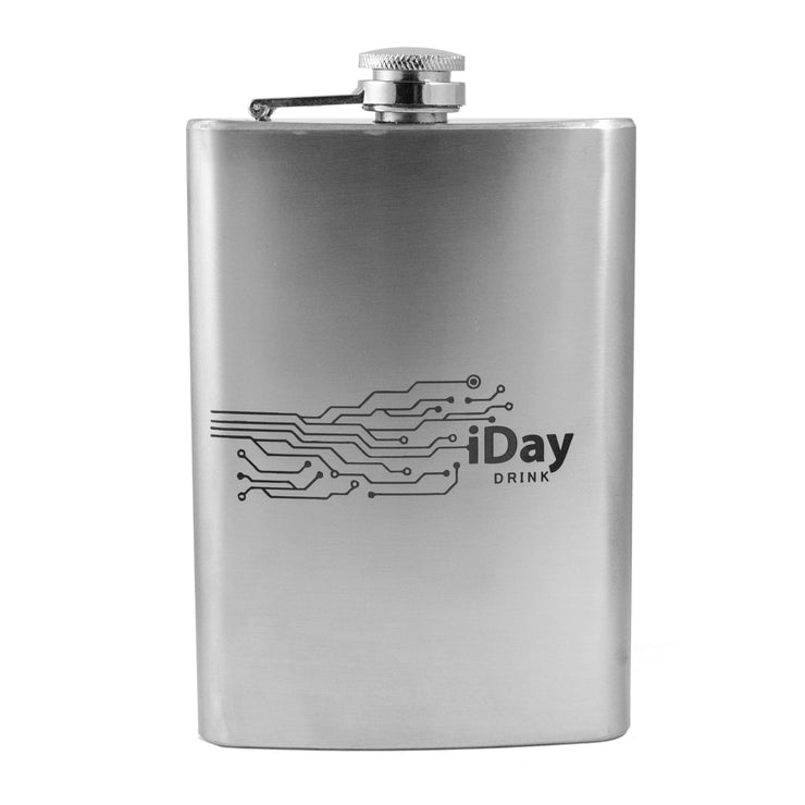 8oz iDay Drink Flask Silly Computer Novelty