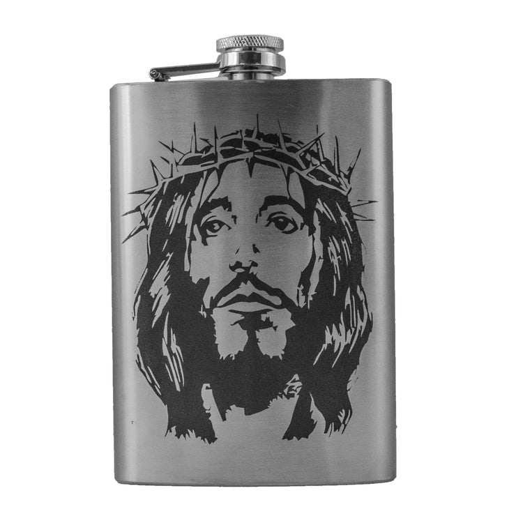 8oz Jesus with thorns Flask