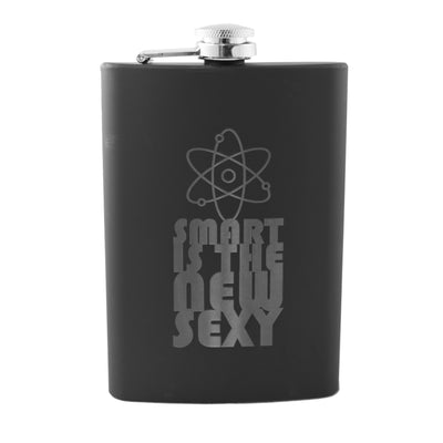 8oz Smart is the New Sexy Black Flask