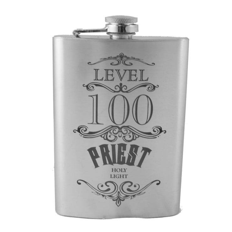 8oz wow level 100 priest flask