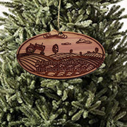A Farmer works so the world can eat - Cedar Ornament