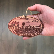 A Farmer works so the world can eat - Cedar Ornament