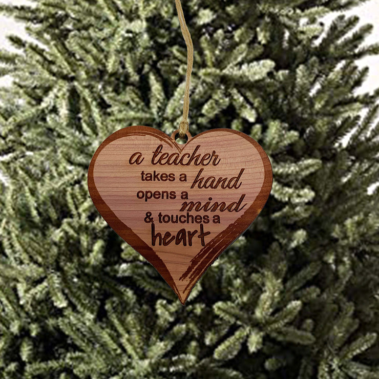 A Teacher Takes a Hand - Raw Cedar Ornament