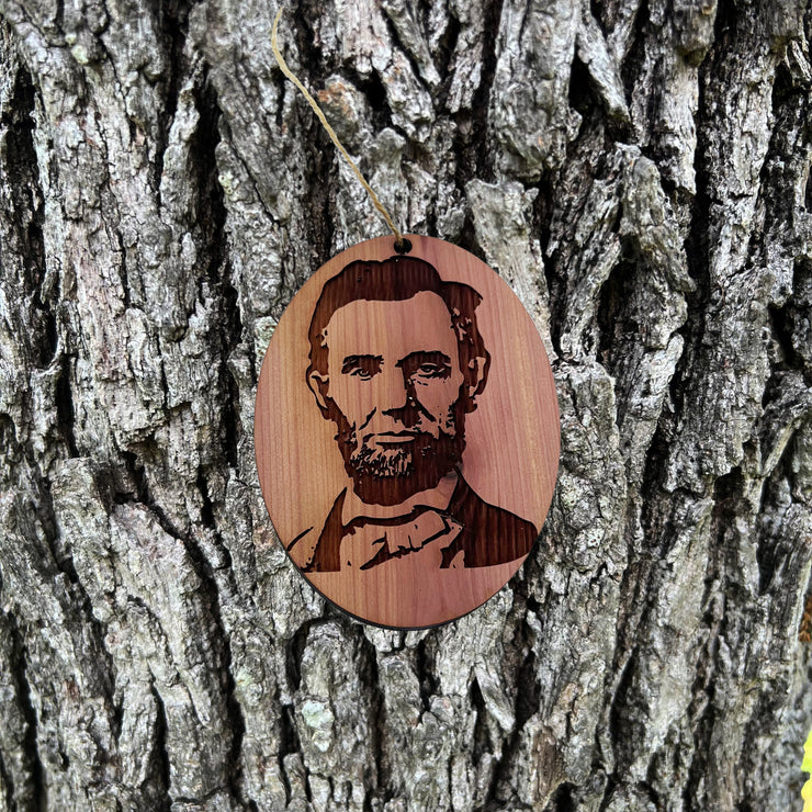 Abe Lincoln - Cedar Ornament
