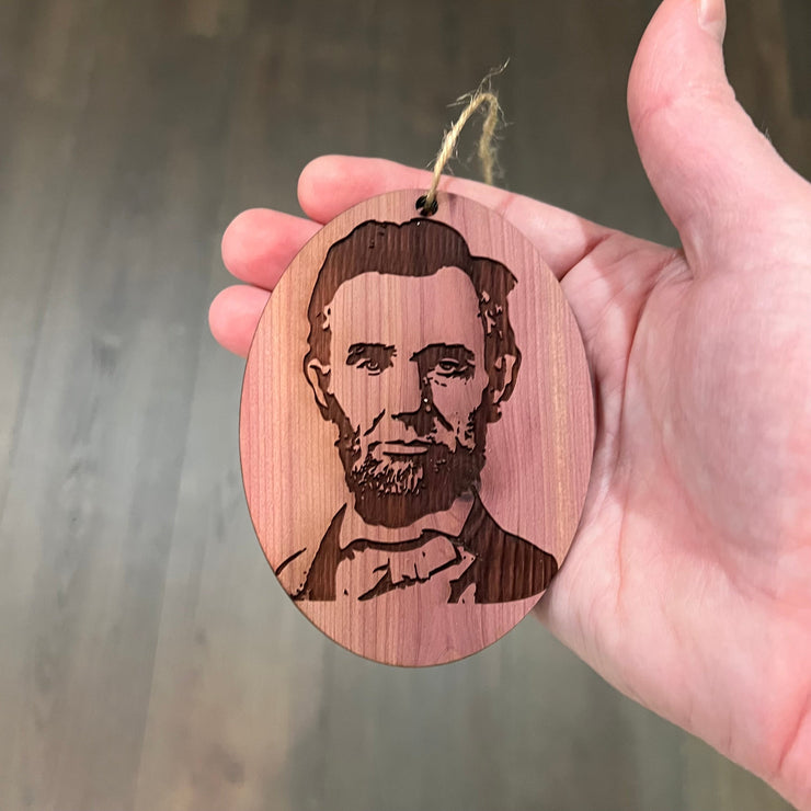 Abe Lincoln - Cedar Ornament