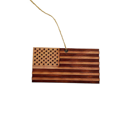 American Flag - Cedar Ornament