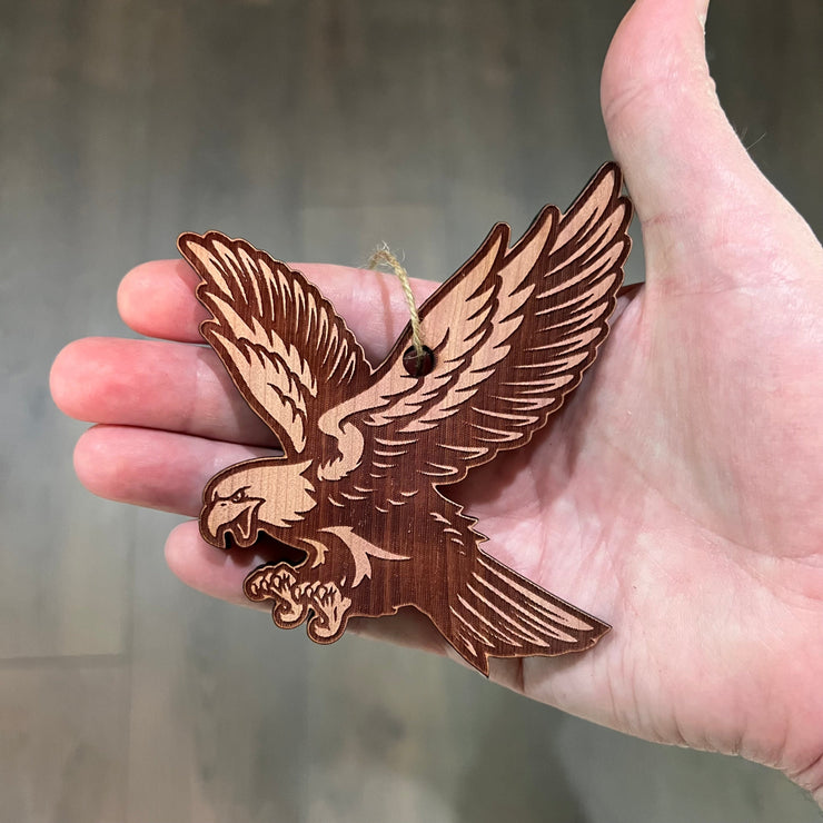 Attacking Eagle - Cedar Ornament