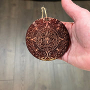 Aztec Mayan Calendar - Cedar Ornament