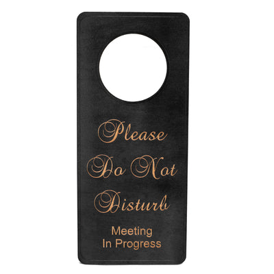 BLACK Please Do Not Disturb (Painted Wood) Door Hanger - Wood