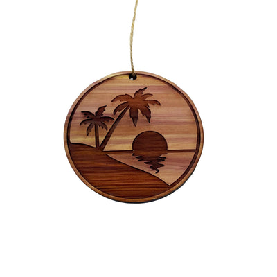 Beach Sunrise - Cedar Ornament