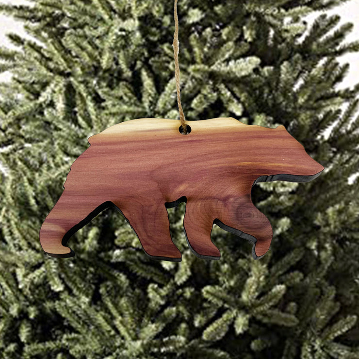 CEDAR Bear Silhouette - Cedar Ornament