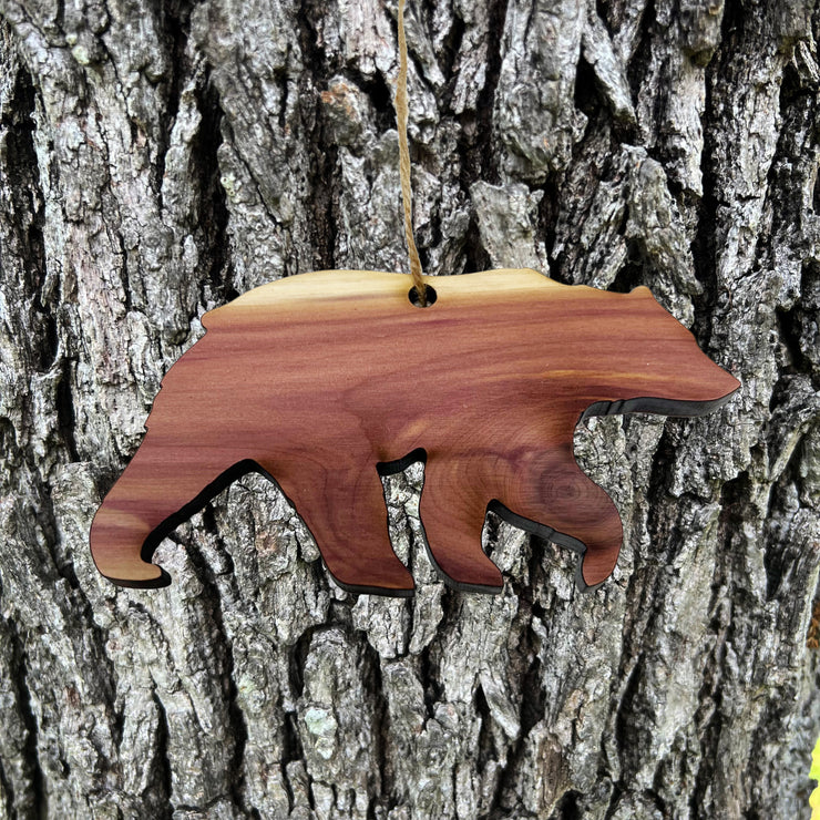 CEDAR Bear Silhouette - Cedar Ornament