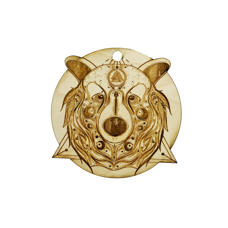 Ornament - Bear Valknut - Raw Wood