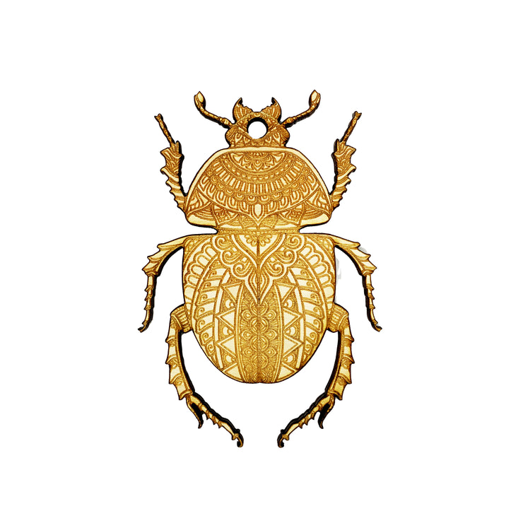 Ornament - Beetle - Raw Wood