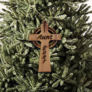 Best Aunt Ever Celtic Cross - Cedar Ornament