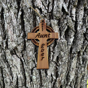 Best Aunt Ever Celtic Cross - Cedar Ornament