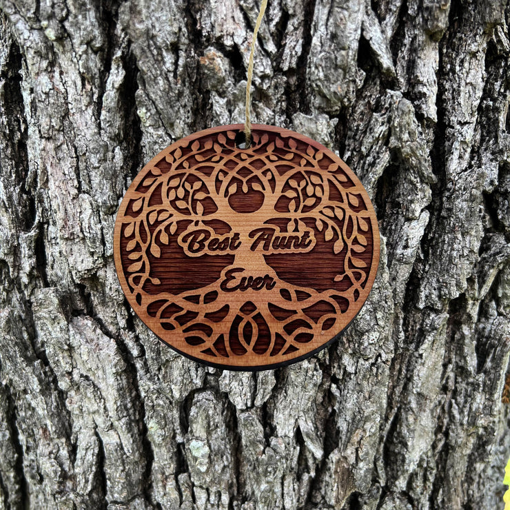 Best Aunt Ever Celtic Tree of Life - Cedar Ornament