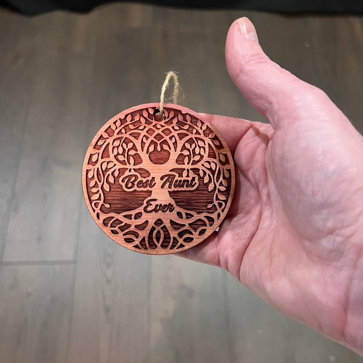 Best Aunt Ever Celtic Tree of Life - Cedar Ornament