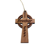 Best Brother Ever Celtic Cross - Cedar Ornament