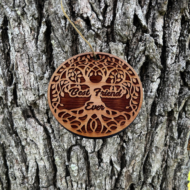 Best Friend Ever Celtic Tree of Life - Cedar Ornament