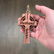 Best Husband Ever Celtic Cross - Cedar Ornament