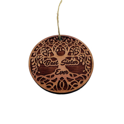 Best Sister Ever Celtic Tree of Life - Cedar Ornament