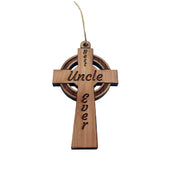 Best Uncle Ever Celtic Cross - Cedar Ornament