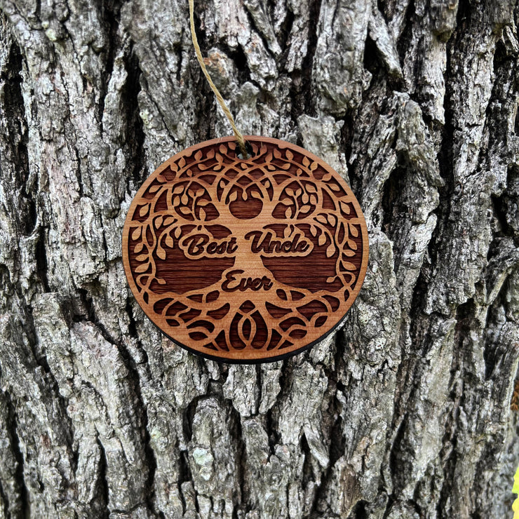 Best Uncle Ever Celtic Tree of Life - Cedar Ornament