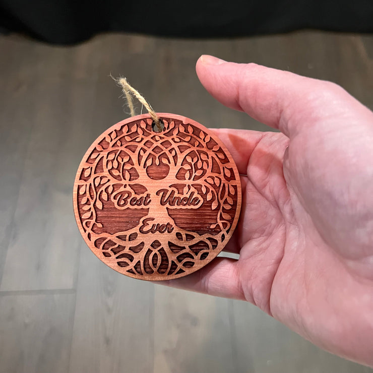 Best Uncle Ever Celtic Tree of Life - Cedar Ornament