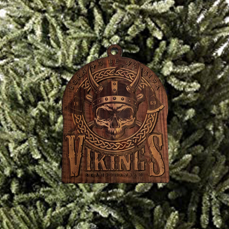 Born To Be Viking - Raw Cedar Ornament