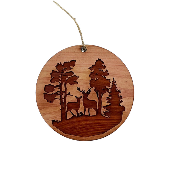 Buck and Doe - Cedar Ornament