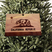 California Flag - Cedar Ornament