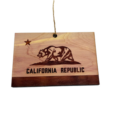 California Flag - Cedar Ornament