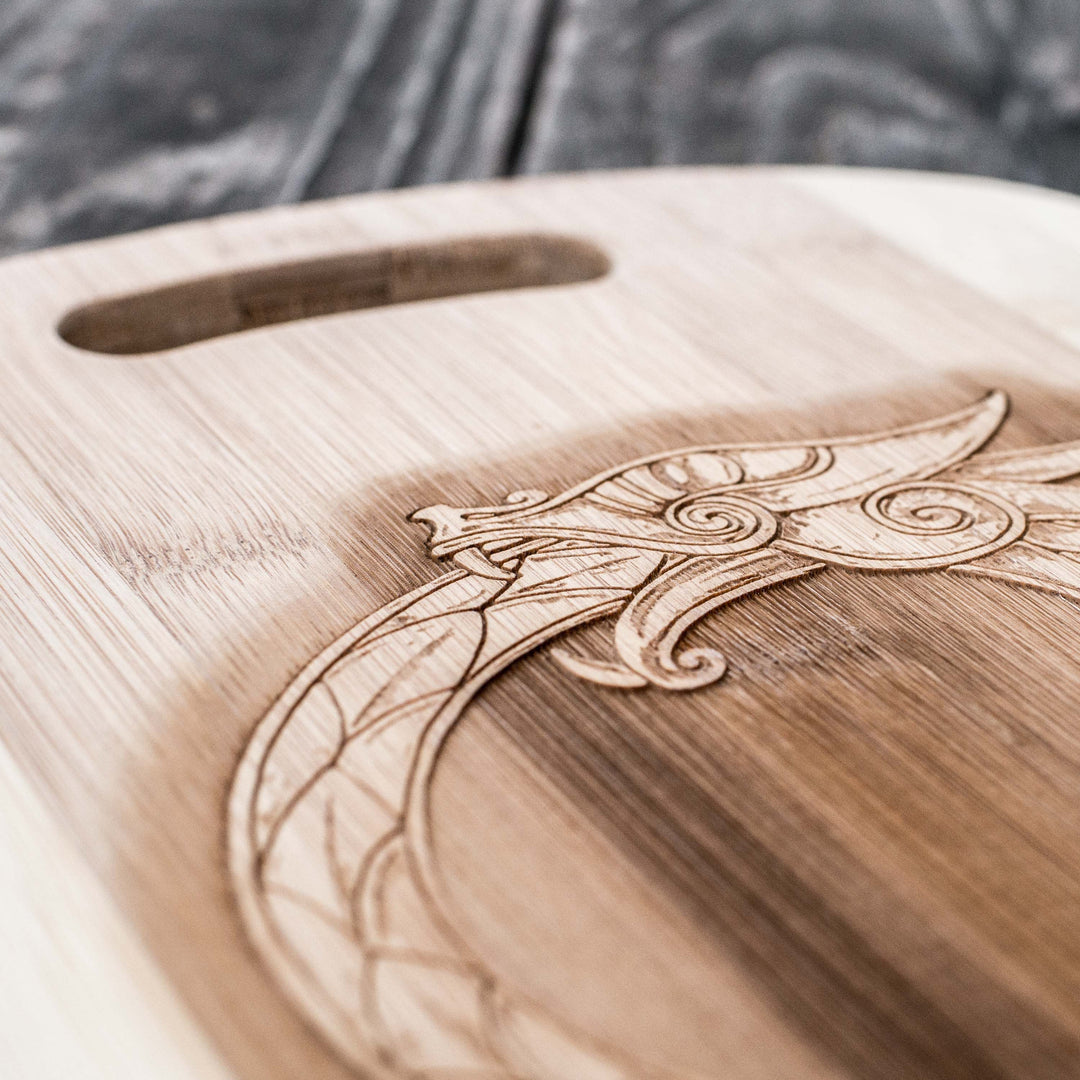 Celtic Dragon - Cutting Board 14''x9.5''x.5'' Bamboo Celtic Dragon - Cutting Board 14''x9.5''x.5'' Bamboo