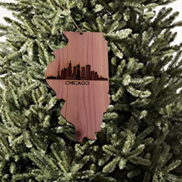 Chicago IL - Cedar Ornament