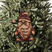 Christmas bearded gnome Worlds Best Dad - Cedar Ornament