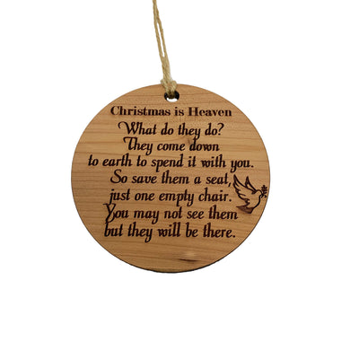 Christmas is Heaven - Raw Cedar Ornament
