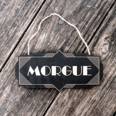 Morgue - Black Halloween Door Sign