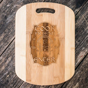 Cook Friend and Enter Cutting Board 14''x9.5''x.5'' Bamboo