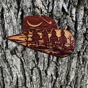 Cowboy Hat with Cowboys - Cedar Ornament