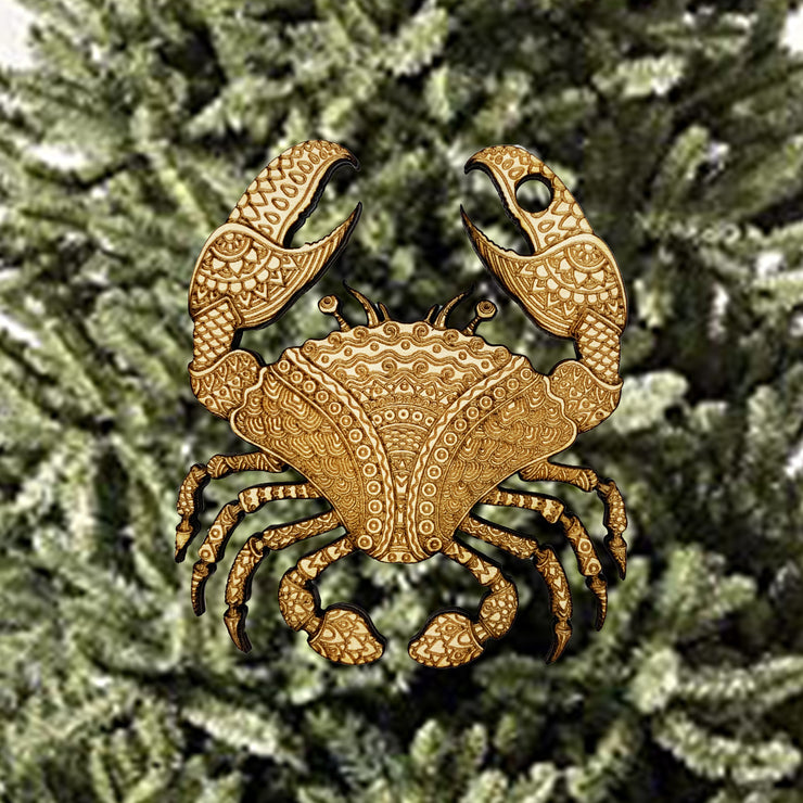Ornament - Crab - Raw Wood