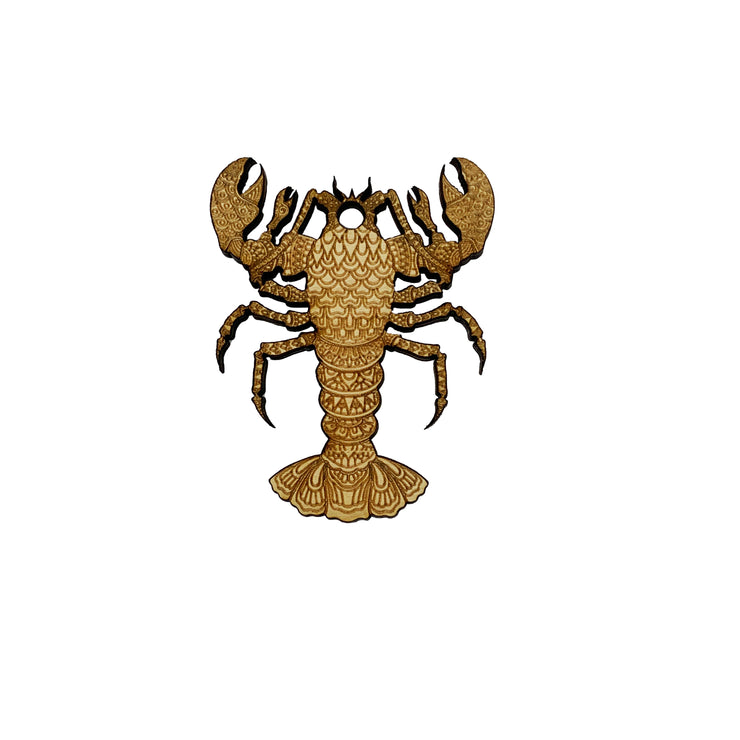 Ornament - Crawdad - Raw Wood 2x4in