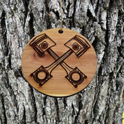 Cross Pistons - Cedar Ornament