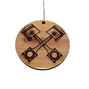Cross Pistons - Cedar Ornament