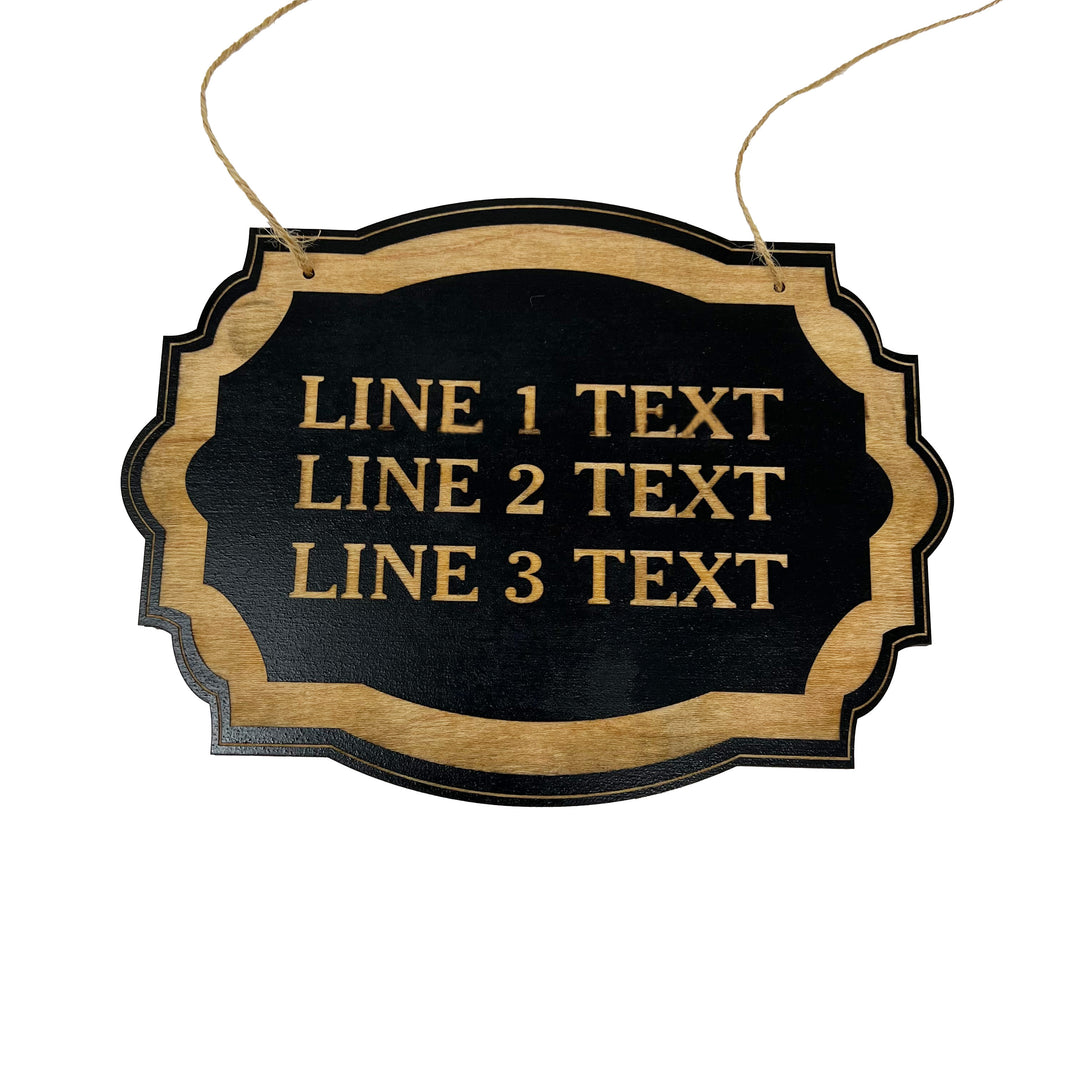 HipFlaskPlus custom name and date black wood door sign