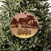 Customized PERSONALIZED Moose With your Name - Cedar Ornament