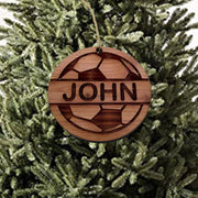 Customized PERSONALIZED Soccer Ball with your name - Cedar Ornament