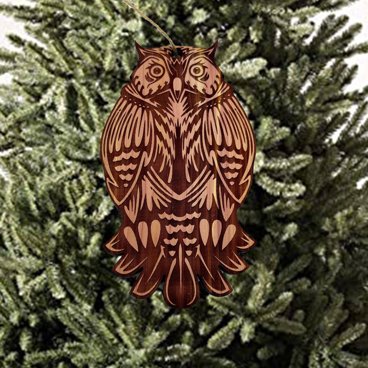 Cute Owl - Cedar Ornament
